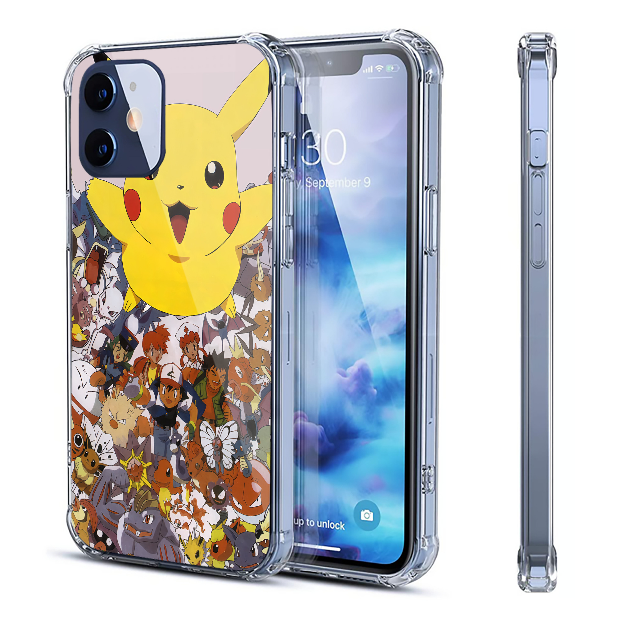 （画像用） ポケットモンスター Pokémon 【iPhone 12シリーズ対応】透明スマホケース（クリアソフトケース）